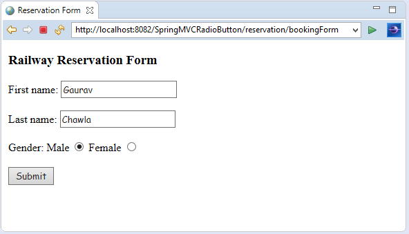 spring mvc form单选按钮